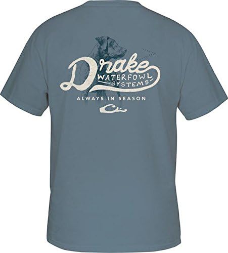 Drake Waterfowl Always in Season Lab Short Sleeve Tee-Ice Blue-small