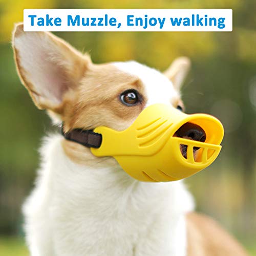 LUCKYPAW Dog Muzzle for Small Dogs Corgi Poodle to Prevent Barking, Biting, and Chewing, Soft Duck Silicone Mouth Cover… - Image 5