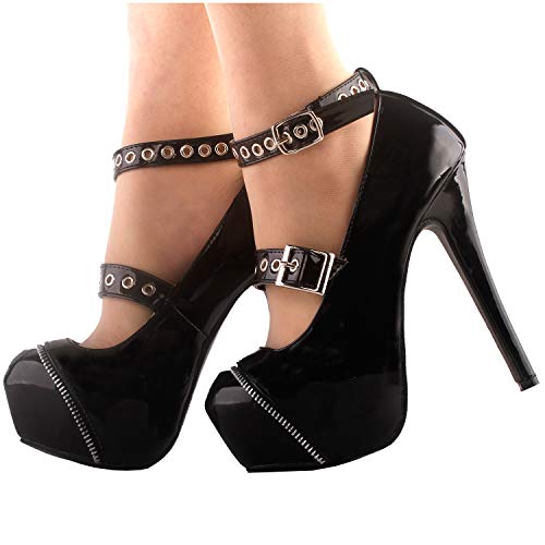 SHOW-STORY-Women-Sexy-Zipper-Buckle-Ankle-Strap-Mary-Jane-Platform-Stiletto-Heel-Dress-PumpsLF80875