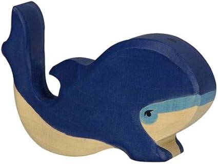 Holztiger Little Blue Whale Toy Figure 