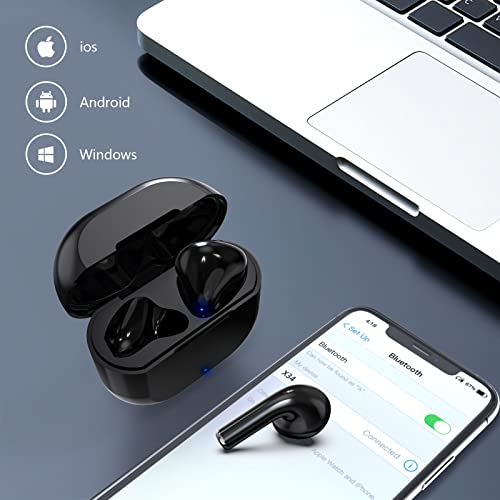 Wireless Earbud Bluetooth 5.0 Headphones with Charging Case and Mic, 24H Cyclic Playtime Touch Control Deep Bass Mini Earbuds TWS Earphones Hi-Fi Stereo Sound Headset for Workout Running Travel