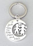 I love you to the moon and back keyring, unisex gift for parent of boy and girl