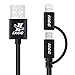iXCC [2in1] MFi Lightning and Micro USB Charging Cable, 3 Feet Dual Connector Sync and Charge Cable for Apple/Samsung/Android/Windows Device