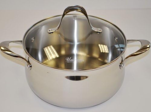 Uniware 2 Qt 18/8 Stainless Steel Sauce Pot with Glass Lid [3779-16]