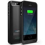 iPhone SE Battery Case, Maxboost Atomic S iPhone Portable Charger for iPhone SE 2016 [MFI Apple Certified] External Protective 2400mAh Battery Charging Case Juice Power Bank - Black