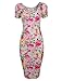 TAM WARE Women's Sweetheart Short Sleeve Midi Dress TWCWD053-BEIGE-US L