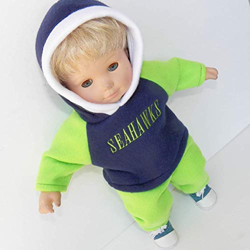 Cabbage Patch Doll Clothes Fits 14" Boy Preemie Includes One Handmade Seattle Football Fan Outfit - NO DOLL