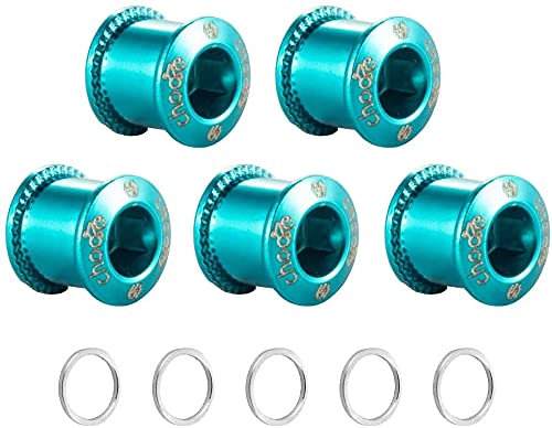 Chooee Single/Double Bike Chainring Bolts, M8 Bicycle Chain Ring Bolts and Nuts For MTB/Mountain Bike/Road Blue