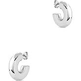 CONRAN KREMIX Waterproof Chunky Gold Hoops Earrings for Women Non Tarnish, Thick Gold Plated Circle Open Hoop,Lightweight Hollow Earrings Trendy