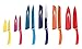 Hecef 6pcs Stainless Steel Colorful Knife Set - Colored Knife Set with Matching Color Case - Parling Utility Slicing Bread Chefs Knife all with Knife Cover/Sheath