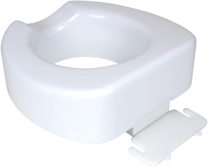 Carex Toilet Seat Riser With Quick-Lock - Adds 4 Inches of Height to Toilet - Raised Toilet Seat With 300 Pound Weight Capacity - Slip-Resistant - - 
