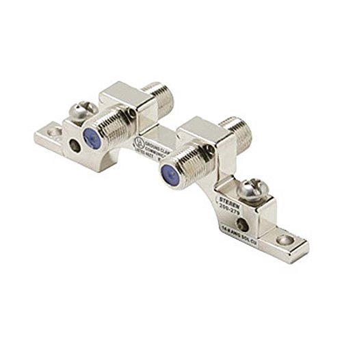 2.5 GHz Dual F Grounding Block High Frequency F Type 2 Port Ground Block and 2 Ground Screws Prevents Damage to Satellite TV Antenna Voltage Protect Outdoor Dish Digital Video Signal