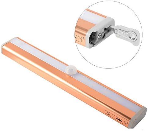 Motion Sensor Light, 10 LED Wireless Motion Nightlight Portable Magnetic Security Closet Light Stick Up Motion Sensor Night Lights for Closets Hallway Stairway Bathroom,Rose gold,White