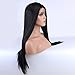Andria Hair 22-26 inch Straight Long Beautiful Natural Black/Black Color Wig Hair with Baby Hair Bleache Knots Half Hand Tide wigs