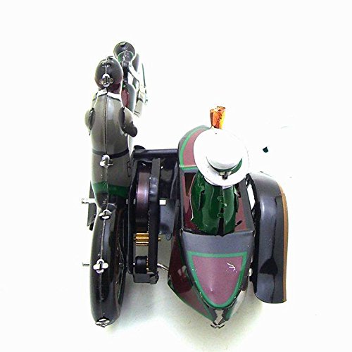 Qiyun Tin Toys Children Retro Wind Up Motor Tricycle Toys Creative Tin Toys Home Decoration