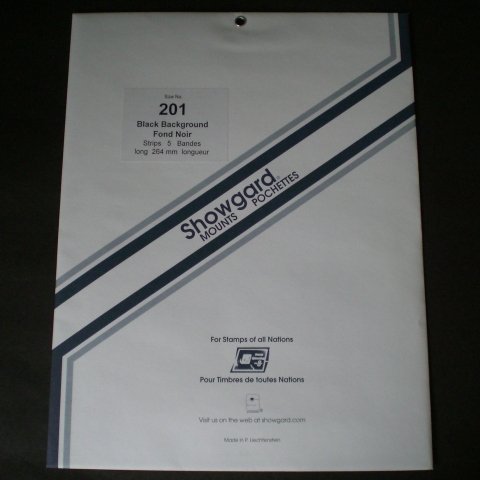 Showgard Strip Style Black Stamp Mounts Size 201
