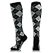 NEWZILL Medical Compression Socks for Women & Men Circulation 20-30 mmHg, Best for Running Athletic Hiking Travel Flight Nurses (Black Gray Argyle,XXL)