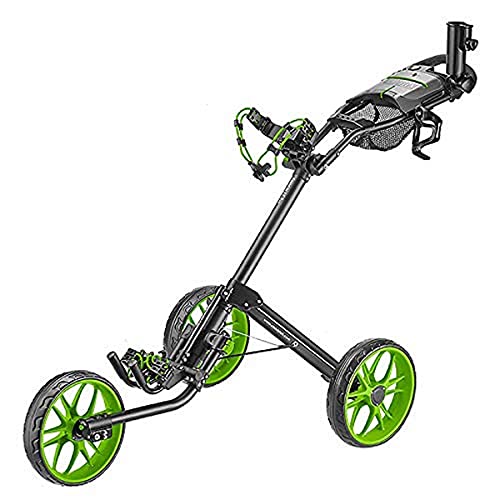 caddytek 3 Wheel Golf Push Cart Deluxe QuadFold Compact Push & Pull
