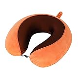 SMYLLS Memory Foam Travel Pillow - Airplane,Cars,Office Napping, Neck Pain Relief,California Orange