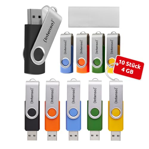 Intenso Basic Line 10x 4 GB USB-Stick Set USB 2.0 mit Metallbügel