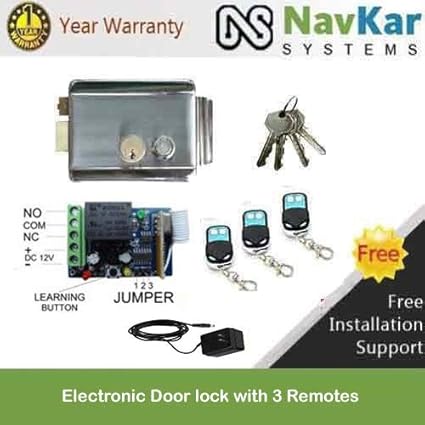 Navkar Electronic Door Lock For House Main Metal Door, Gate, To Operate By Remote