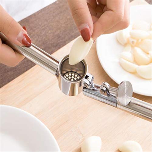 SMALLE ◕‿◕ Garlic Press Stainless Steel, Home Kitchen Tool Improved Version Garlic Press Stainless Steel