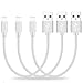SGIN iPhone Cable, 3Pack 8 inches Short Nylon Braided Cord Lightning Cable Certified to USB Charging Charger for iPhone 7,7 Plus,6S,6,SE,5S,5,iPad,iPod Nano 7 - Silver