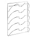 mDesign Metal Wire Pot and Pan Lid Rack Organizer for Kitchen Cabinet Doors or Wall Mount - Upright Storage Holder with 5 Slots - Chrome