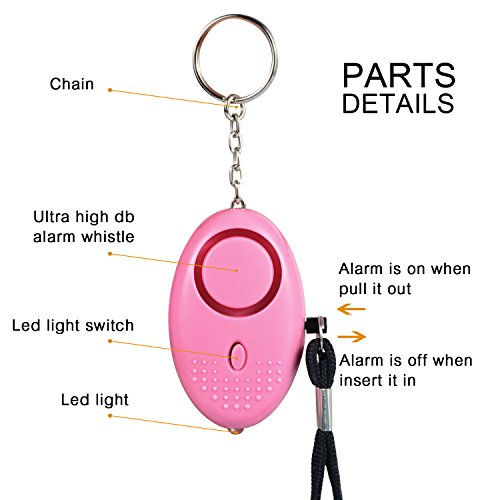 3 PACK Personal Alarms Security Devices 130 DB with LED light,Emergency