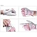 Henzzle Women's Golf Gloves Synthetic Leather Both Hand (Pink, Small)