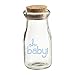 Kate Aspen Oh Baby Vintage Milk Favor Jar, DIY Baby Shower Party Favor, Blue Pad Print, 12 Count