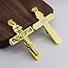 Laser power Stainless Steel Gold Crucifix Necklace Religious Retro Pendant Jewelry with 24in Chain