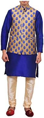 Modern Garments Men Kurta Pyjama & Waistcoat MG-123-BEBLUBE