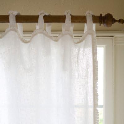 Amazon Com Ruffle Linen Tab Top Curtain Single Panel Size 96 H
