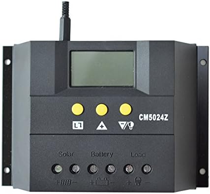 Solar Charge Controller 50A PWM 50V PV Input 12V 24V Solar Panel Charging Regulators with LCD Monitor Muilt Protection Low Voltage Disconnection Temperature Compensation ZHCSolar