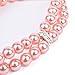 PAWZ Road 2 Rows Pet Necklace Dog Collar Cat Jewelry with Pearls Rhinestones Pink Charm