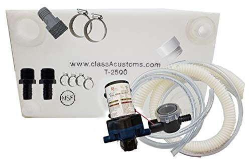 Class A Customs 25 Gallon Water Tank & Plumbing Kit & WFCO 12 Volt Pump T-2500-BPK-12WFCO