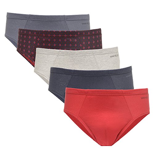Van Heusen Men’s Underwear Low Rise Briefs with Contour Pouch (5 Pack