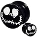 1 Pair of 0 Gauge Gauges 0 G 0g 8mm Flesh Tunnels Flesh Tunnel Screw Double Flare Flared Ear Plugs Stretcher Expander Body Piercing Jewelry Nightmare Before Christmas Ear Plug Earlets 0 G Gauge Expanders Stretchers Ears Earring Earrings Pair (0g = 8mm)