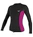 O'Neill Women's Premium Skins UPF 50+ Long Sleeve Rash Guard, Black/Berry/Black, S
