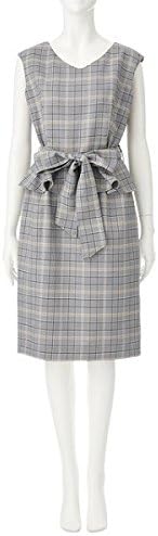 Amazon ルージュディアマン Rouge Diamant グレンチェックペプラムタイトワンピース 1グレー 36 S ワンピース チュニック 通販