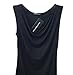 Sarin Mathews Women's Cowl Neck Ruched Sleeveless Sexy Blouse Stretch Tank Tops Black 2XL