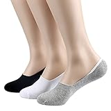 Mocofo Mens 3 Pairs No Show Cotton Socks Non Slip
