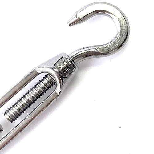 Imagine 5Pcs M4 Stainless Steel 304 Hook & Eye Turnbuckle Wire Rope Tensioner (M4 Eye & Hook)