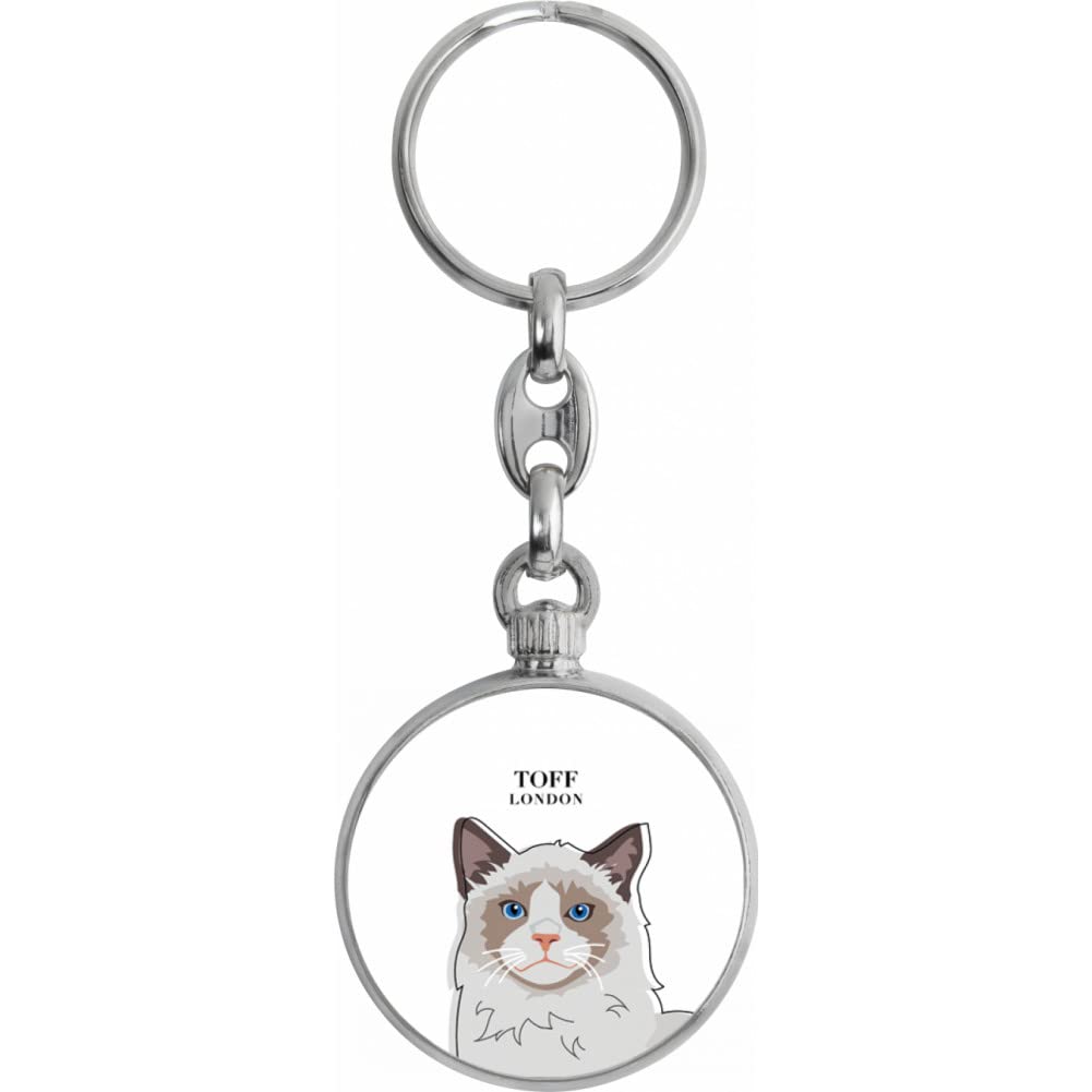 Toff London Ragdoll Cat Head Keyring
