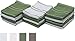 DII Basic Ribbed Terry Kitchen Basics Collection, Green, Dishcloths, 12 Piece