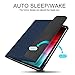iPad Pro 11 Inch Keyboard Case for iPad Pro 11 2018, iPad Pro 2018 Leather Tablet Case, Wireless Bluetooth Keyboard, Ultra Thin PU Leather Flip Stand Tablet Protector, Auto Wake/Sleep, Blue