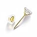 14K Gold Plated Earrings 1.5 Carat Brilliant Cut Simulated Diamond CZ Silver Stud Earrings For Women (Yellow)