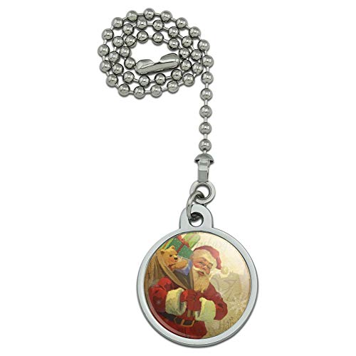 GRAPHICS & MORE Christmas Holiday Retro Antique Santa Route Ceiling Fan and Light Pull Chain