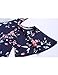 Sherosa Women's Floral Print Cut Out Shoulder Short Sleeve T Shirt Tops Blouse (3XL, Navy Blue)